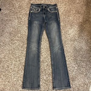 Grace In LA Easy Fit Women’s Jeans Size 26 Bootcut Flare Bell Distressed